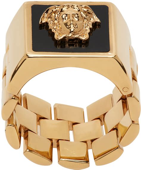 versace ring gold and black|Versace wedding ring.